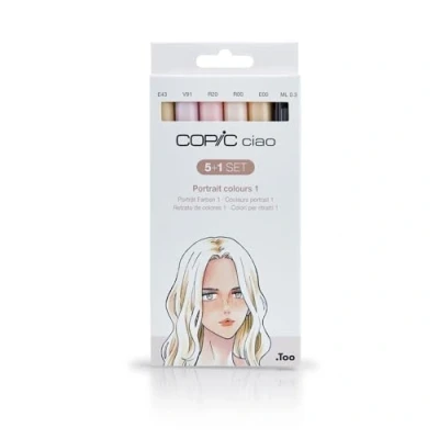 Afbeelding van Copic Ciao 5+1 Marker Set Kleuren Geverfd Portret