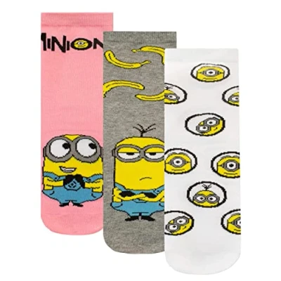 Afbeelding van MINIONS Meisjessokken, verpakking van 3 stuks, Meerkleurig