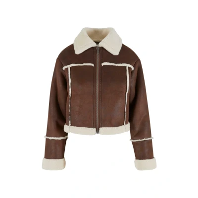 Afbeelding van Urban Classics Imitatieleren jas, Dames, Maat: Large, Brown whitesand