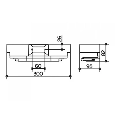 Afbeelding van Doucherek Keuco Edition 11 30cm breed chroom 11159 met glazenwisser