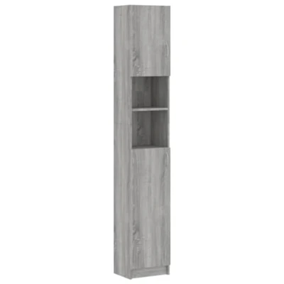 Afbeelding van vidaXL Badkast Sonoma grijs 32x25,5x190 cm bewerkt hout