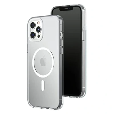 Afbeelding van RHINOSHIELD Transparante hoes compatibel met Magsafe voor [iPhone 12 Pro Max] Superieure magneetkracht, hoge transparantie en vergeelt niet. Aanpasbaar Contour fotolenzen, wit