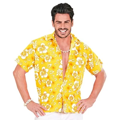 Afbeelding van Widmann Hawaii &amp; Carribean Tropisch Kostuum Shirt Geel Man XL Carnavalskleding Verkleedkleding
