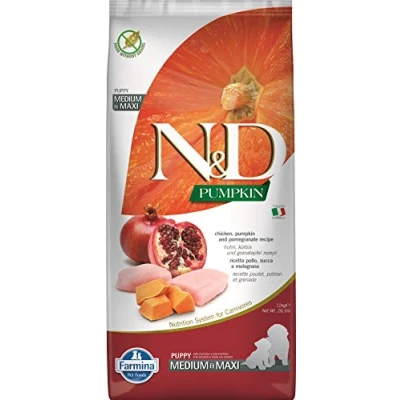 Afbeelding van N&amp;D Pumpkin puppyvoeding Kip medium/maxi 12 kg.