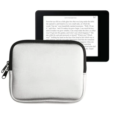 Afbeelding van kwmobile Neoprene e Reader Pouch Size 6,8 7&quot; eReader Universal eBook Sleeve Case with Zipper Silver