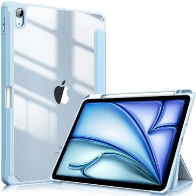 Afbeelding van FINTIE Beschermhoes voor iPad Air 11 inch 2024 M2 / 5 2022 4 2020 10,9 [Stylus opslag] transparante beschermhoes, schokbestendig, autoslaap /wekfunctie,