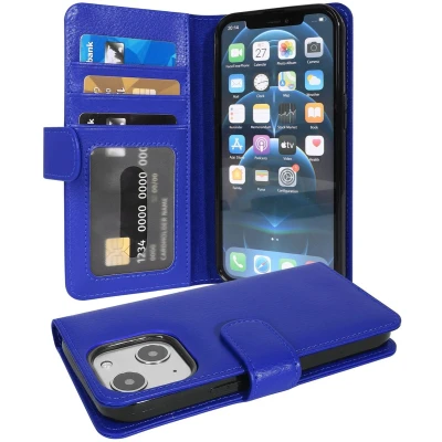 Afbeelding van Cadorabo Hoesje geschikt voor Apple iPhone 13 MINI in NEPTUNUS BLAUW Beschermhoes met magnetische sluiting en 3 kaartsleuven Book Case Cover Etui