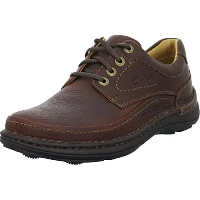 Afbeelding van Clarks Nature Three Sportieve veterschoenen, Heren, Maat: 44.5, Mahagony Leer