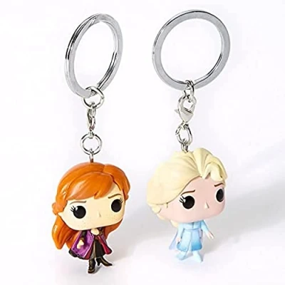 Afbeelding van Funko Pop! Sleutelhanger: Disney Frozen 2 stuks sleutelhanger Anna en Elsa mini verzamelfiguur cadeau idee officieel product filmfans rugzakdecoratie