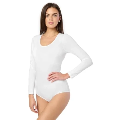 Afbeelding van Merry Style Dames Body Bodysuit Lange Mouwen Katoen MS KS BD900 Wit M