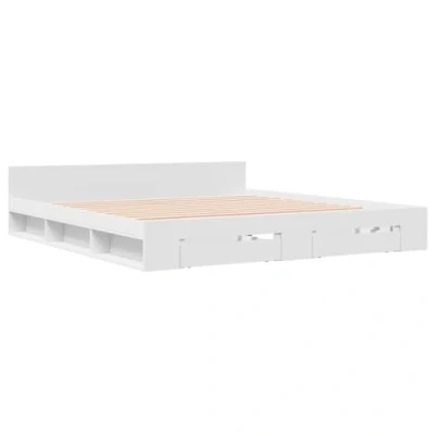 Afbeelding van vidaXL Bedframe met lades bewerkt hout wit 180x200 cm