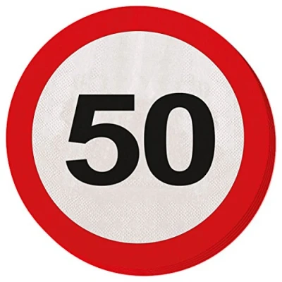 Afbeelding van Servet Verkeersbord 50 jaar 20 stuks