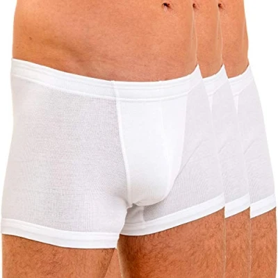 Afbeelding van HERMKO 3 stuks boxershorts voor heren, 100% biologisch katoen, 3901, Wit