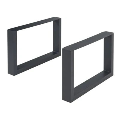 Afbeelding van Stalen onderstel Makers set van 2 tafelpoot 40x64 cm zwart [en.casa]