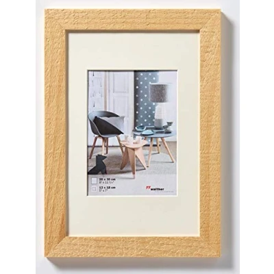 Image de walther design Cadre photo nature 40 x 50 cm avec passe partout, Home en bois HO050H