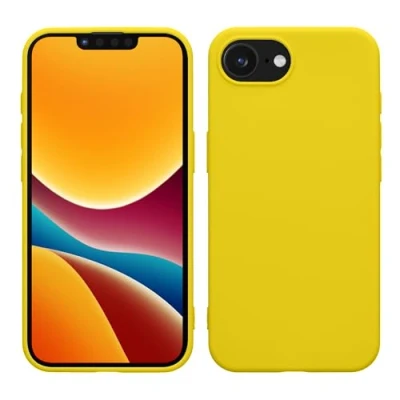 Afbeelding van kwmobile telefoonhoesje geschikt voor Apple iPhone 16e Hoesje smartphone Back cover in stralend geel