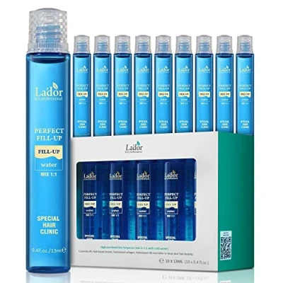 Afbeelding van LA&#039;DOR Perfect Hair Fill Up Professional Salon Care, 10 x 13 ml, haarbehandeling met keratine, eiwitten, ceramiden, collageen, voor een glad en gezond haarresultaat