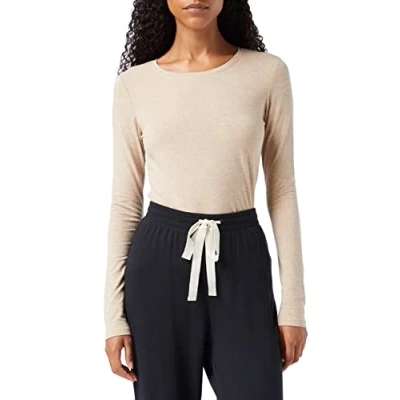Image de Amazon Essentials T Shirt Col Rond à Manches Longues Coupe Classique (Grandes Tailles Disponibles) Women&#039;s, Havane Chiné, M
