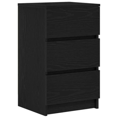 Image de vidaXL Table de chevet avec 3 tiroirs noir 39x35x65 cm861339