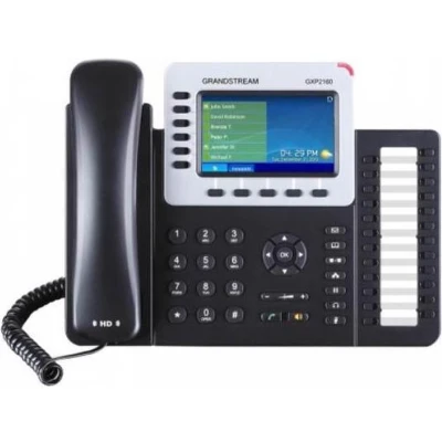 Afbeelding van Grandstream GXP 2160 VoIP systeemtelefoon Bluetooth, Headsetaansluiting Kleurendisplay Zwart, Zilver