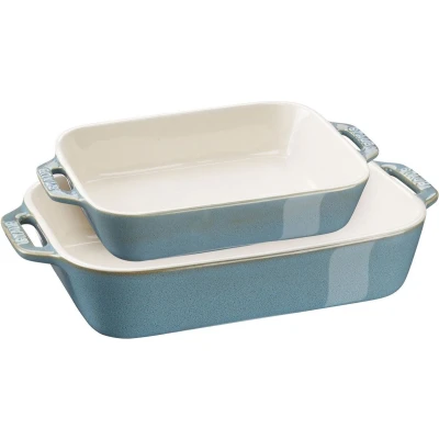 Afbeelding van Staub Ovenschaal set 2 stuk turquoise