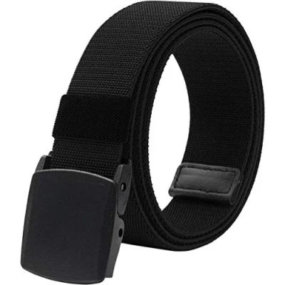Afbeelding van LionVII Nylon riem voor heren, kunststof gesp, volledig verstelbare het werk, zwart.