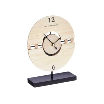Afbeelding van Bordsklocka Ballen Zwart Metaal Hout MDF 20,5 x 26,5 7 cm (6 Stuks)