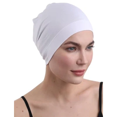 Afbeelding van Deresina uniseks slaaphoed voor chemo, haaruitval, alopecia, wit