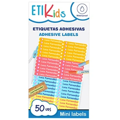 Afbeelding van 100 stuks gepersonaliseerde stickers voor het markeren van potloden en balpennen, waterdichte vinylstickers kinderen op school de kleuterschool, afmetingen 4,6 x 0,6 cm (100)