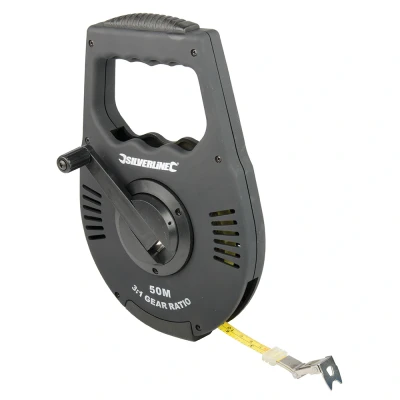 Afbeelding van Silverline Landmeter Meetlint met Oprolmechanisme 50 meter