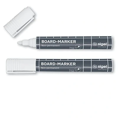 Afbeelding van Sigel glasbordmarker wit ronde punt 2 3 mm stuks SI BA715