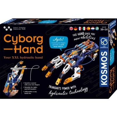 Afbeelding van KOSMOS 617134 Cyborg Hand XXL hydraulisch gestuurde robothand verstelbare grootte geschikt voor linkshandigen experimenteerbox kinderen vanaf 10 tot 14 jaar meertalige handleiding