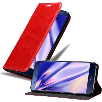 Afbeelding van Cadorabo Hoesje geschikt voor Honor V9 in APPEL ROOD Beschermhoes met magnetische sluiting, standfunctie en kaartvakje Book Case Cover Etui