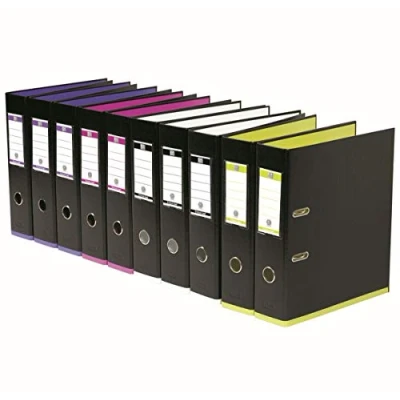 Afbeelding van OXFORD My Colour A4 polypro rug 80 mm gesorteerd zwart 10 stuks
