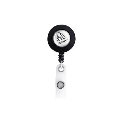 Image de Enrouleur avec lanière bouton pression boîte de 10 Noir Avery