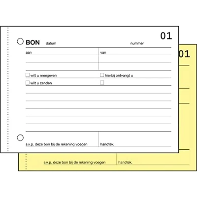 Afbeelding van Bonboekje Sigel Expres A6 zelfkopierend 2x50 blad krimp 5 stuks
