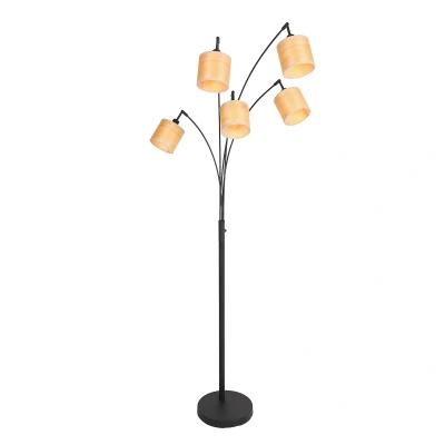 Afbeelding van Steinhauer vloerlamp Bambus zwart metaal 3671ZW