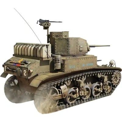 Afbeelding van 1:35 MiniArt 35425 M3 Stuart Light Tank Initial Production Plastic Modelbouwpakket