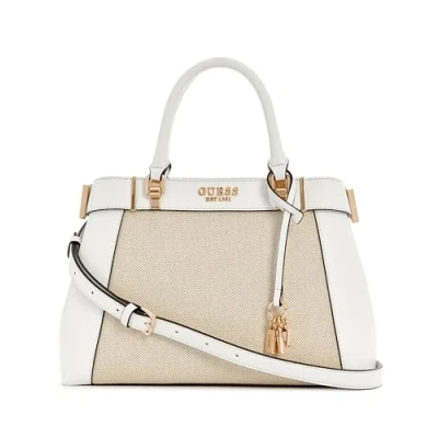 Afbeelding van Guess Anadela Satchel Handtas, Dames, Maat: One Size, Natural/off white