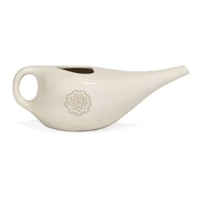 Afbeelding van Neti Bodhi POT, keramische kruik met mandala, voor neusspoeling of neusdouche, Nethi I pot