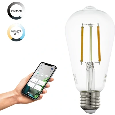 Afbeelding van EGLO connect.z Smart LED Lamp E27 Ø 6,4 cm Instelbaar wit licht Dimbaar Zigbee