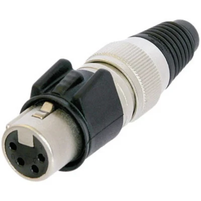 Afbeelding van Neutrik NC4FX HD XLR connector Bus, recht Aantal polen: 4 Zilver 1 stuk(s)