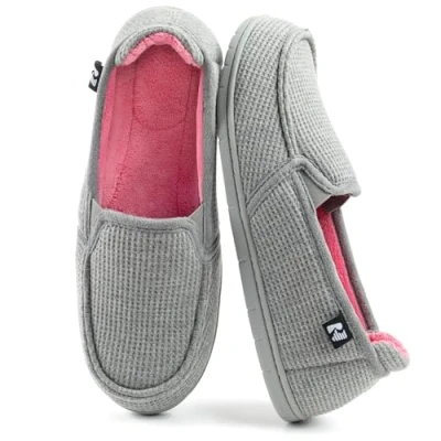 Afbeelding van RockDove Tweekleurige damespantoffels met uitneembare binnenzool, Grijs/Roze