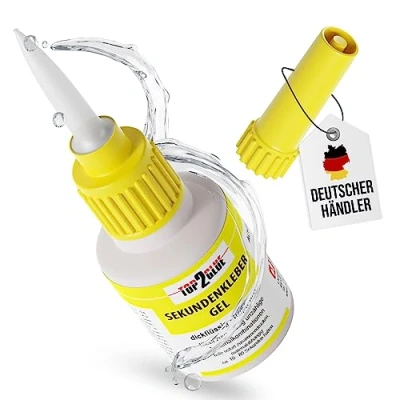 Afbeelding van Top2Glue Gel secondelijm, 50 g, universele lijm, extra sterk, waterdicht, hittebestendig, sneldrogend, superlijm voor het lijmen van hout, kunststof, metaal