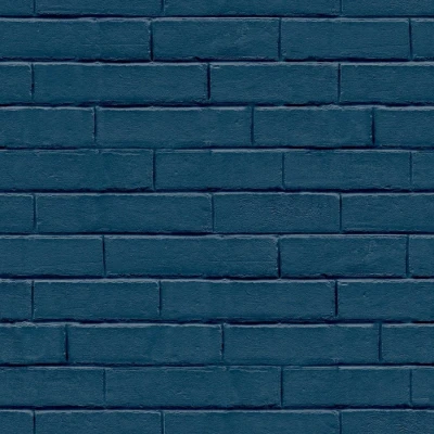 Afbeelding van Good Vibes Behang Brick Wall blauw