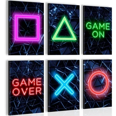 Afbeelding van Gamers Game Console 60 x cm Meteen ophangen muurdecoratie wanddecoratie woonkamer canvas schilderijen slaapkamer