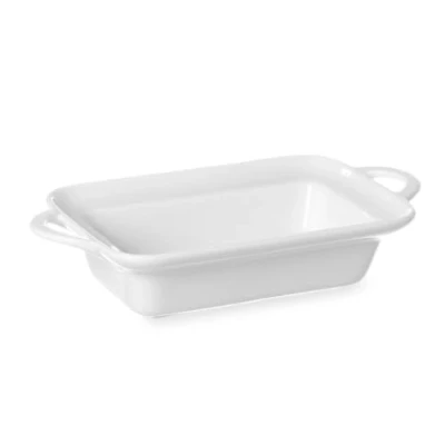 Afbeelding van Hendi Rechthoekige tapasschaal porselein 0,25L 236x126x48mm met handgrepen