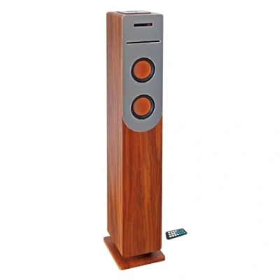 Afbeelding van INOVALLEY Soundtoren met houten afwerking CD speler, Bluetooth, FM en USB, 100 W + afstandsbediening HP34 BTH
