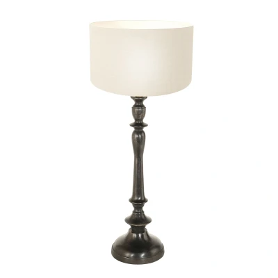 Afbeelding van Steinhauer tafellamp Bois zwart metaal 30 cm E27 fitting 3769ZW