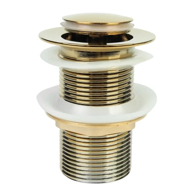 Afbeelding van Aquadesign Push to Open afvoerplug 1.1/4 goud wastafelplug